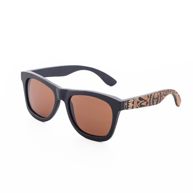 CUUPA Wood Women sunglasses men high grade Brand Carved Design black bamboo frame Polarized sunglasses Beach eyeglasses