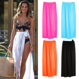 2019 Summer Sexy Women Bikini Cover Up Swimwear Sheer Beach Maxi Wrap Bandage Split Skirt Sarong Pareo Casual Cover-up Beachwear