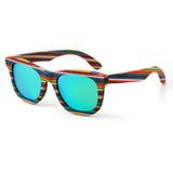 Retro Handmade Colored wooden frame sunglasses Polarized women men multicolor sun glasses Beach Anti-UV eyeglasses for Driving