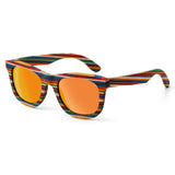 Retro Handmade Colored wooden frame sunglasses Polarized women men multicolor sun glasses Beach Anti-UV eyeglasses for Driving
