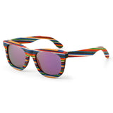 Retro Handmade Colored wooden frame sunglasses Polarized women men multicolor sun glasses Beach Anti-UV eyeglasses for Driving
