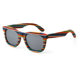 Retro Handmade Colored wooden frame sunglasses Polarized women men multicolor sun glasses Beach Anti-UV eyeglasses for Driving