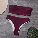 Conjunto de Bikini sólido Sexy para Mujer, bañador de cintura alta, última novedad, Bikinis, traje de baño para Mujer, traje de baño para la playa, Biquini para Mujer