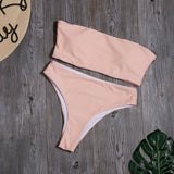 Conjunto de Bikini sólido Sexy para Mujer, bañador de cintura alta, última novedad, Bikinis, traje de baño para Mujer, traje de baño para la playa, Biquini para Mujer