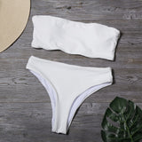 Conjunto de Bikini sólido Sexy para Mujer, bañador de cintura alta, última novedad, Bikinis, traje de baño para Mujer, traje de baño para la playa, Biquini para Mujer