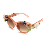New Fashion Baroque Women Girls Flower Sunglasses