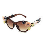 New Fashion Baroque Women Girls Flower Sunglasses