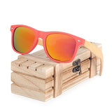 Red Frame Sunglasses Woman Polarized Bamboo Holder Sun Glasses