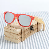 Red Frame Sunglasses Woman Polarized Bamboo Holder Sun Glasses