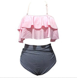 Swimwear women High Waist Bikini japanese Ruffle Top bikini