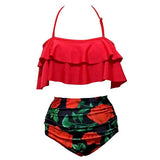 Swimwear women High Waist Bikini japanese Ruffle Top bikini