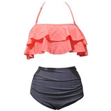 Swimwear women High Waist Bikini japanese Ruffle Top bikini