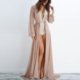 Women Solid Chiffon Kimono Summer Holiday Beach Cardigan Bikini